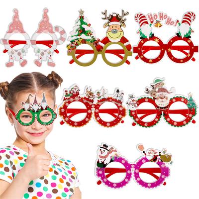 Christmas Santa XmasTree Glasses Frame Plastic Eyeglasses 2024 New Year Eve Party Supplies Christmas Decoration Kid Gift