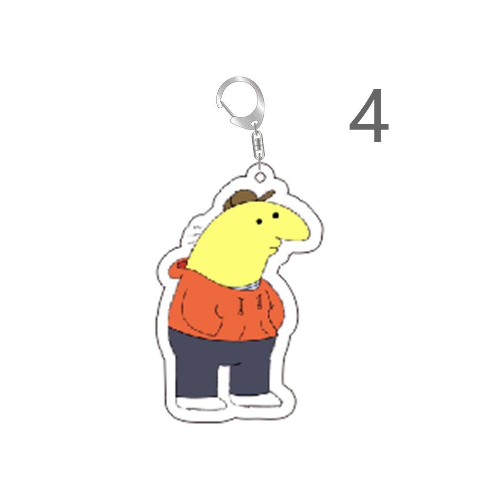 

Smiling Acrylic Keychains Adult Pim Charlie Alan Keyring for Accessories Bag Pendant Key Chain Ring Jewelry Fans Friends Gifts 55mm