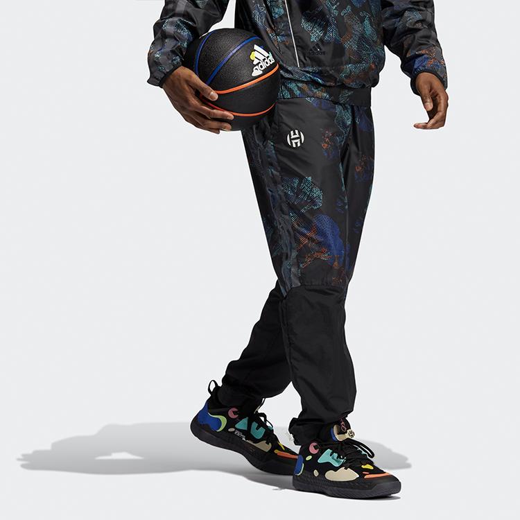 adidas Harden Next Floral Print Basketball Pants Men Bottoms Black GH6694