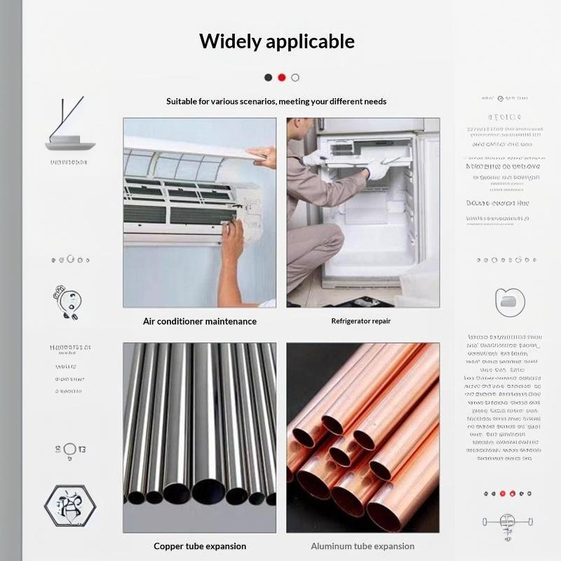 6 In 1 Air Conditioner Copper Pipe Expander High Hardness Swaging Drill Bit Tube Expanding Tool for Residential AC Repair Use