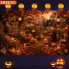 1 piece of 2D flat banner pumpkin lanterns light up during the harvest season durablezyc