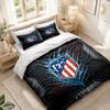 Bedding Set 1 Duvet Cover 2 Pillowcases Atletico Madrid Print Bedroom Home Decoration