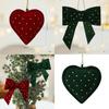 Christmas Tree Hanging Decorations With Heart And Bow Design For Holiday Decor