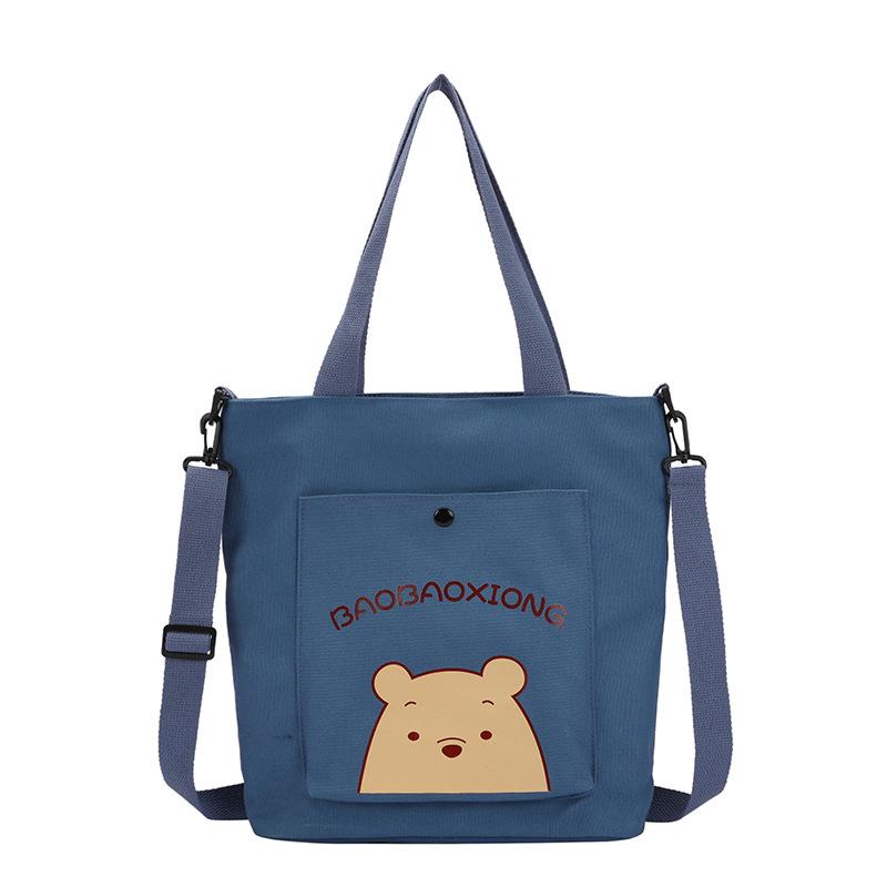 Geantă de mână pentru femei, Geantă de pânză cu ursuleț la modă, Geantă de umăr casual, Geantă de mână de mare capacitate, Crossbody