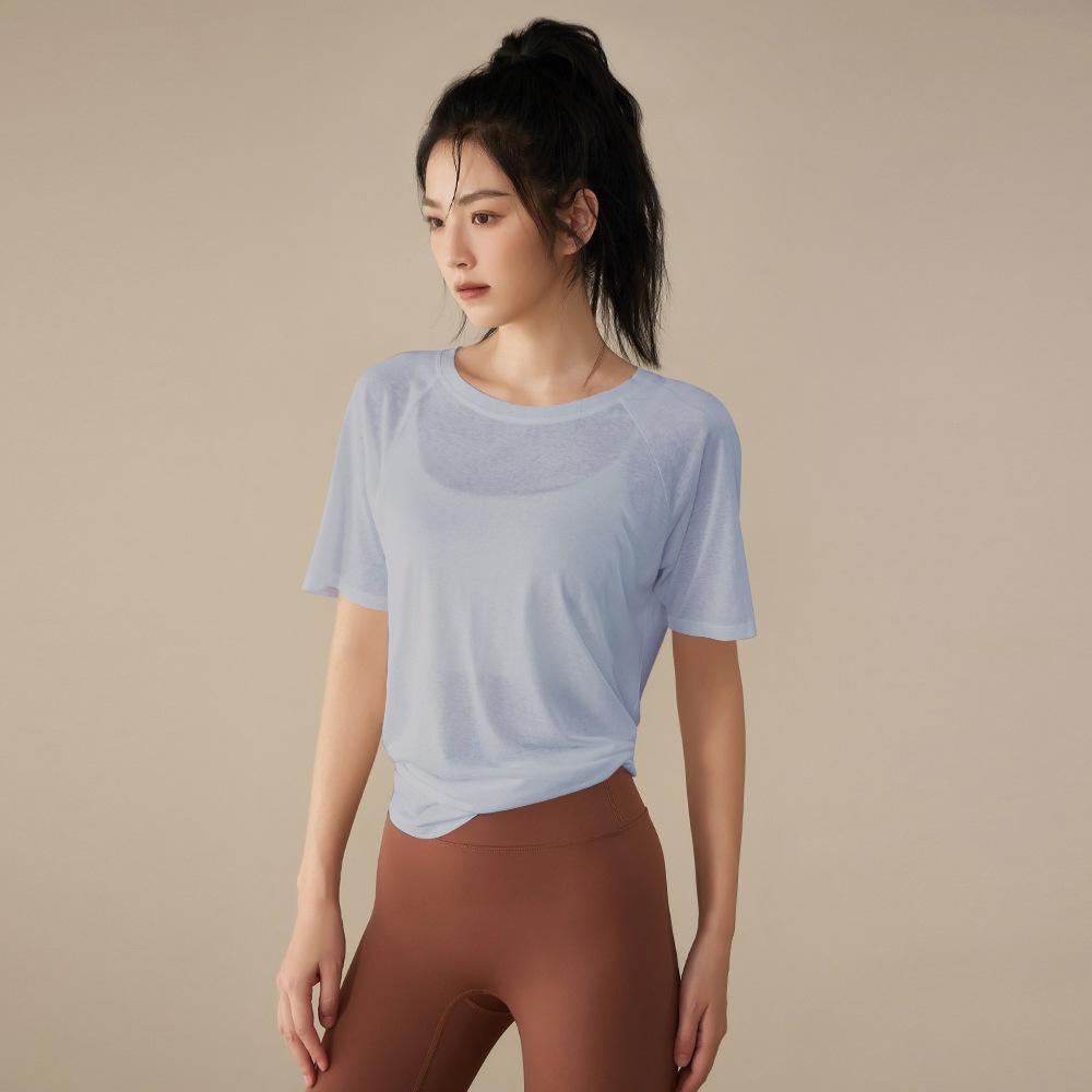 

Женская летняя футболка с коротким рукавом для йоги и бега с элегантной спинкой для фитнеса и пилатеса