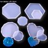 For Better Life Transparent Diy Crystal Soft Silicone Mold Love Diamond Hexagon Octagonal Mirror Coaster Display Decorations