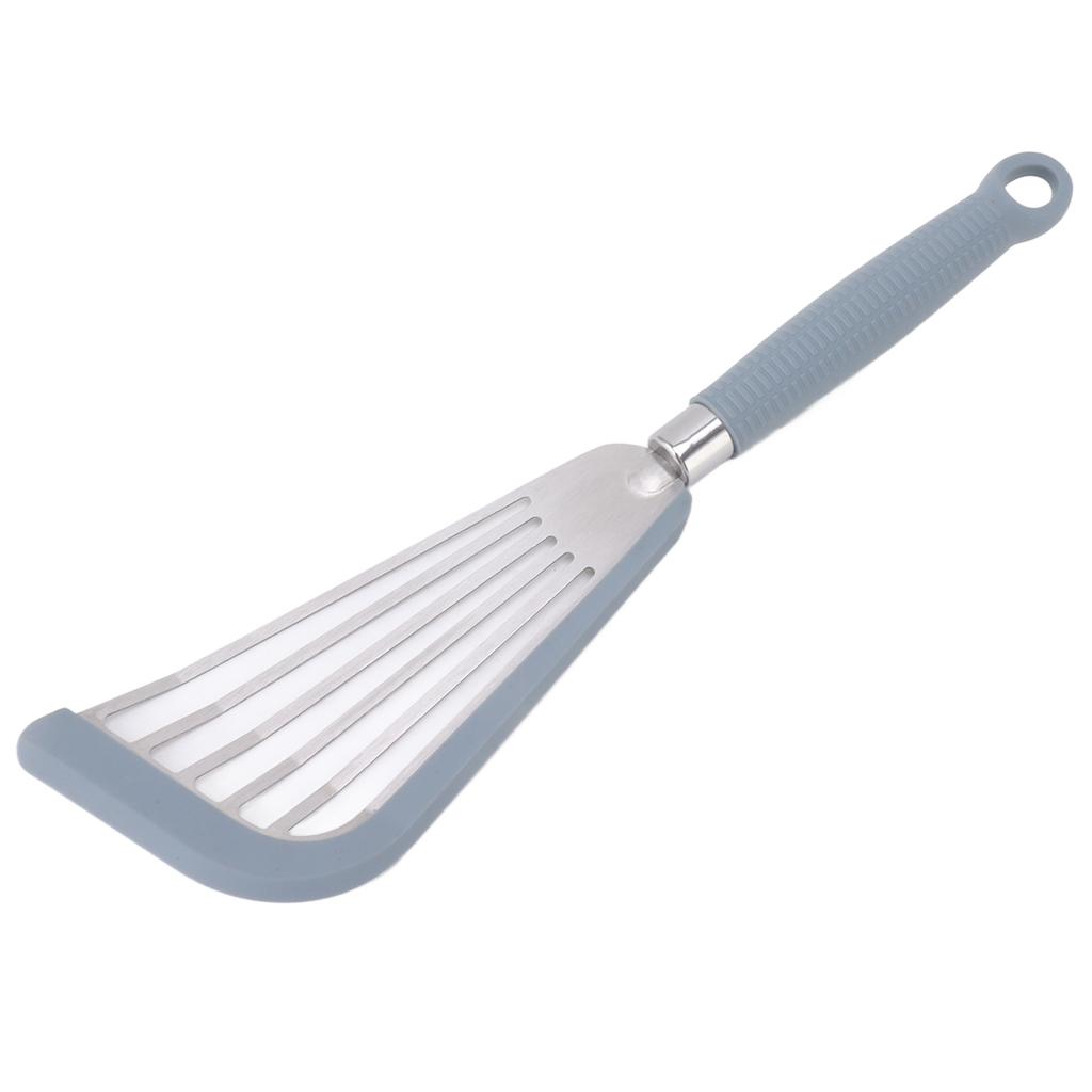 Silicone Fish Spatula Stainless Steel Slot Nonstick Coating Spatula for Frying Beefsteak Egg Grey