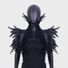 Halloween Feather Shawl Wristlet Set Feather Shawl Punk Feather Party Holiday Dress Up Cosplay Costumes Poncho for Women and Men