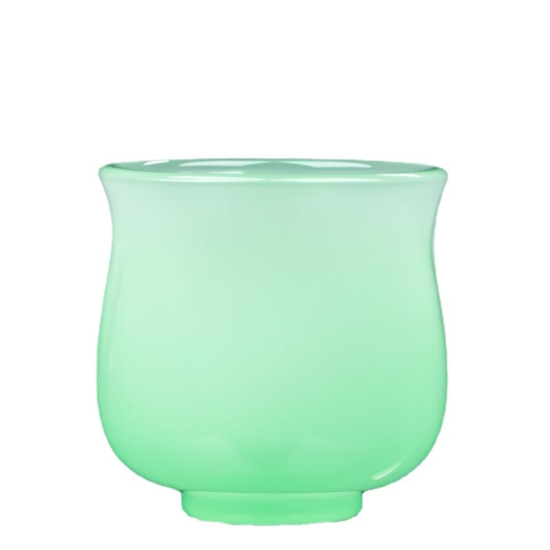 

Chinese Cup Ru Qing Jade Porcelain Tea Cup - Fu Man Cup Large Capacity Cha Wan Liu Li Glass Light Green Tea Cup 200ml