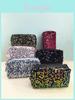 Velvet Sequin Makeup Bag With Large Capacity For Travel And Daily Use