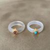 New Chinese Natural Stone Chalcedony Agate Ring Women'S Light Luxury Retro High-End Fashion Trend Versatile Ring Ring
