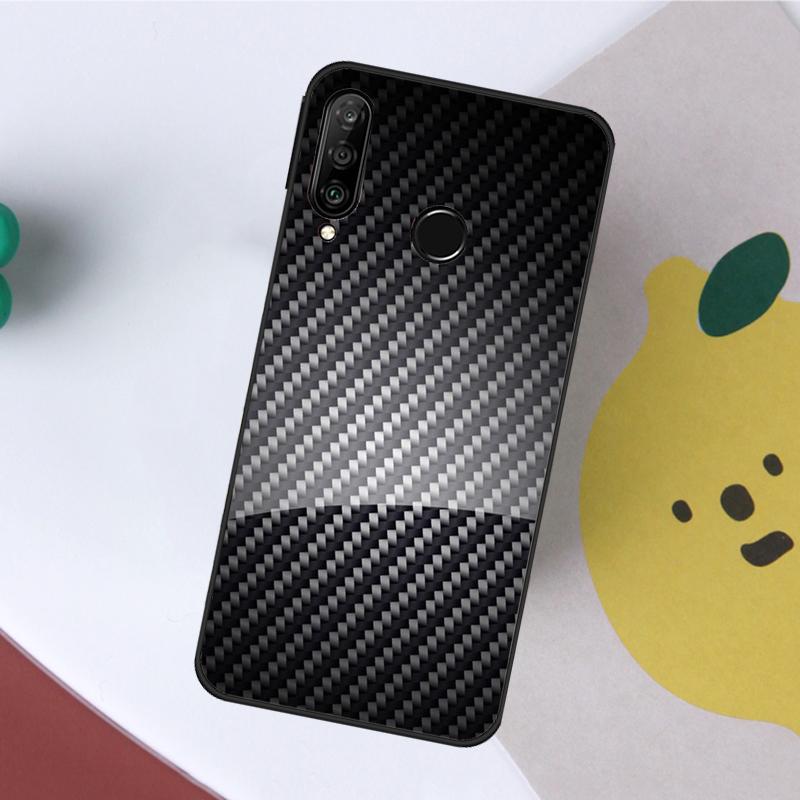 Car Carbon Fibre Pattern Case For Huawei P40 P30 Lite P20 P60 Pro Nova 9 SE 10 11i 8i 7i 5T Y60 Y61 Y70 Y90 P Smart