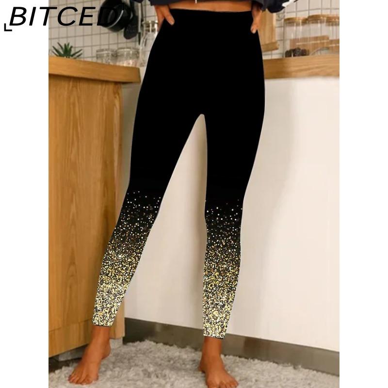 BITCED Women's Stretch Leggings High-Waisted Casual Positioning Printed Fashion Yoga Pants