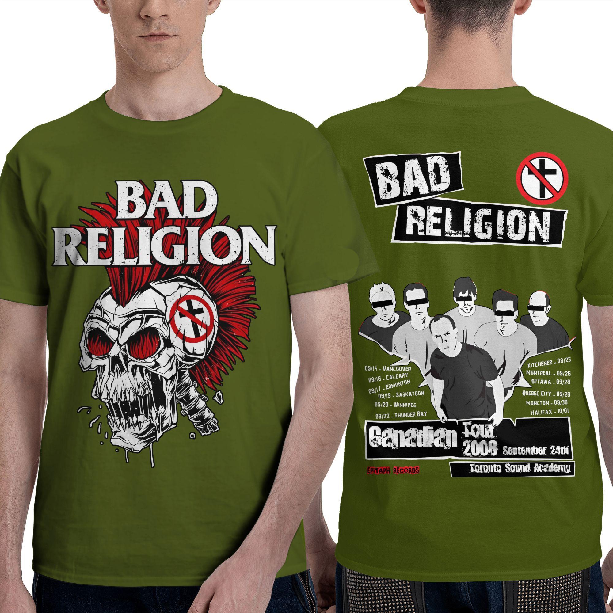

Мужская футболка Bad Religion Уличная одежда Хлопковые футболки Пляжная футболка с круглым вырезом Харадзюку Футболки с принтом Оверсайз топы 4XL