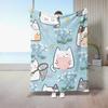 Cute Cat Print Flannel Throw Blanket for Home Sofa Nap Gifts Perfect for Children and Students Family Love Cat Blankets