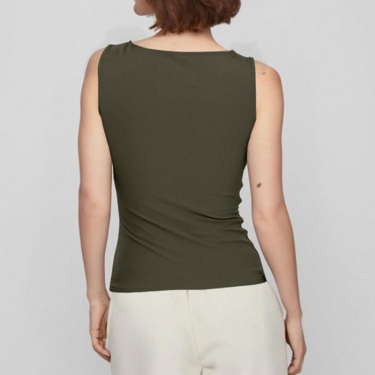 Schlankes ärmelloses lässiges Oberteil Damen Mode Hemd Oberbekleidung Unterhemd