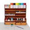 Wooden Paint Rack Wall Mount Paints Organizer Saving Space Durability Easily Install Multipurpose 6