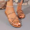 Fashion 2025 New Summer Women's Sandals Casual Flat Sandals Versatile Fashion Shoes Comfortable Flat Bottomed Vacation Shoes