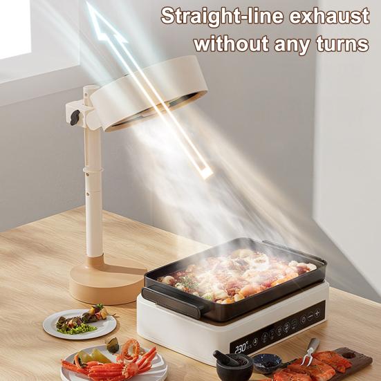 Malý ventilátor s čističkou vzduchu do digestoře, tichý přenosný stolní čistič vzduchu s 5vrstvým filtrem s aktivním uhlím, 3stupňový nastavitelný odstraňovač zápachu kouře