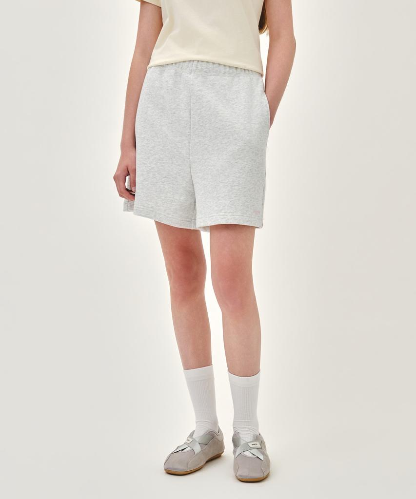 Malittepeulangsowajeobeo W Regular Logo Sweat Shorts Light Heather Gray