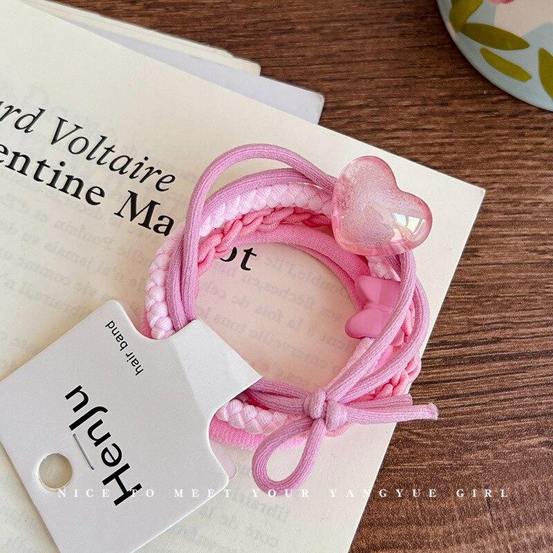 2023 New Korean Scrunchie Set Sweet Large Rubber Band Hair Rope For Women Elastic Hairbands Headbands Hair Accessories Headwear