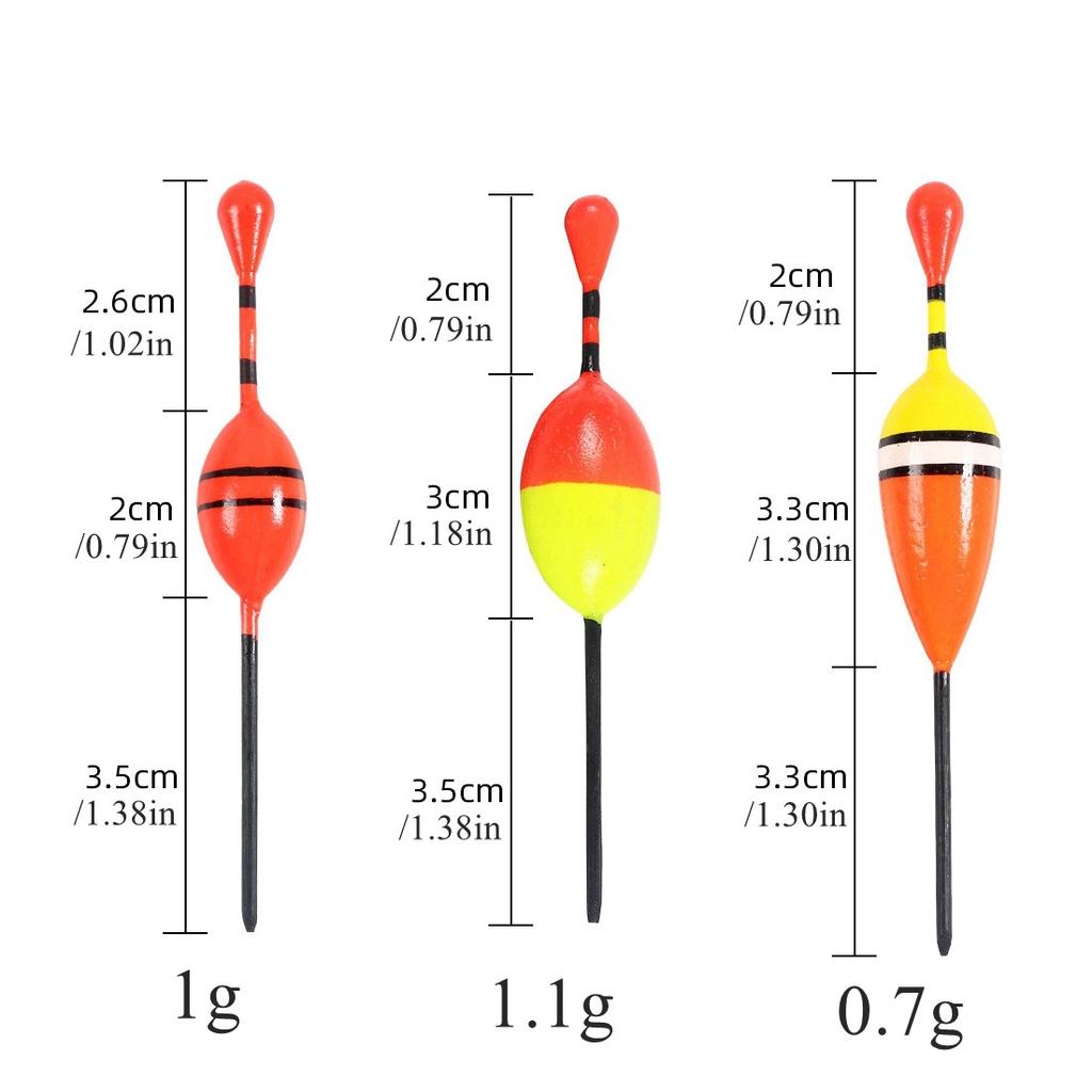 9pcs Paulownia Bobber Short Fishing Float for Rock Lakes Reservoir Fishing, Eye-catching Float