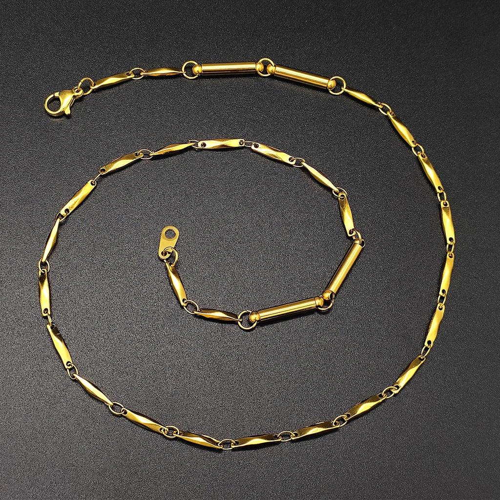 Jeroot Women's Stylish Magnetic Necklace, 2mm Wide, 45cm Long, Surgical Stainless Steel Chain, Gold, Includes Exclusive Box