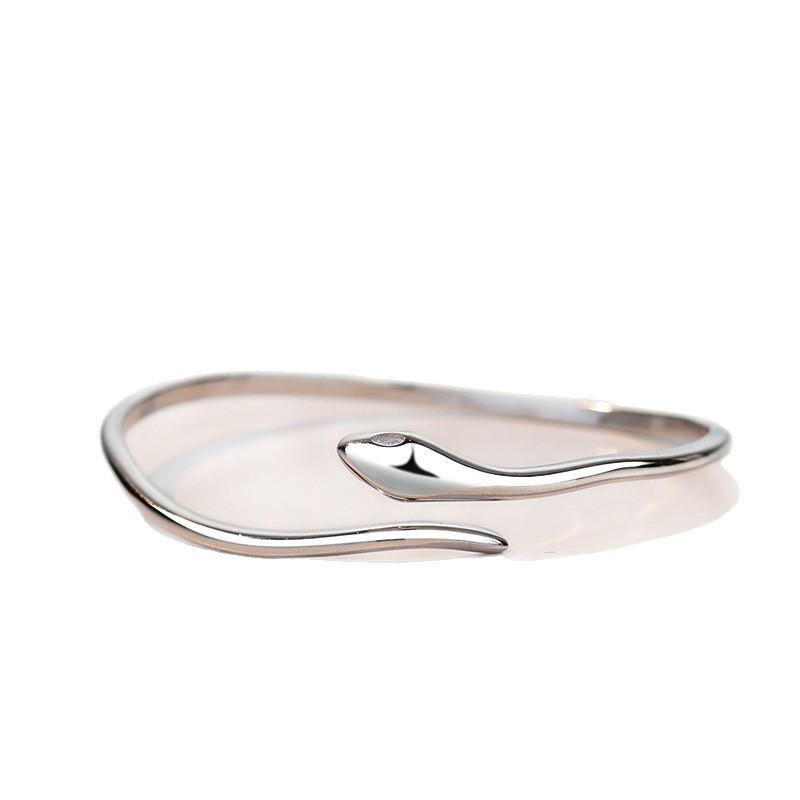 S925 Silver Plated Snake Bracelet - Women's Simple Light Luxury Open Design for Zodiac Year of the Snake