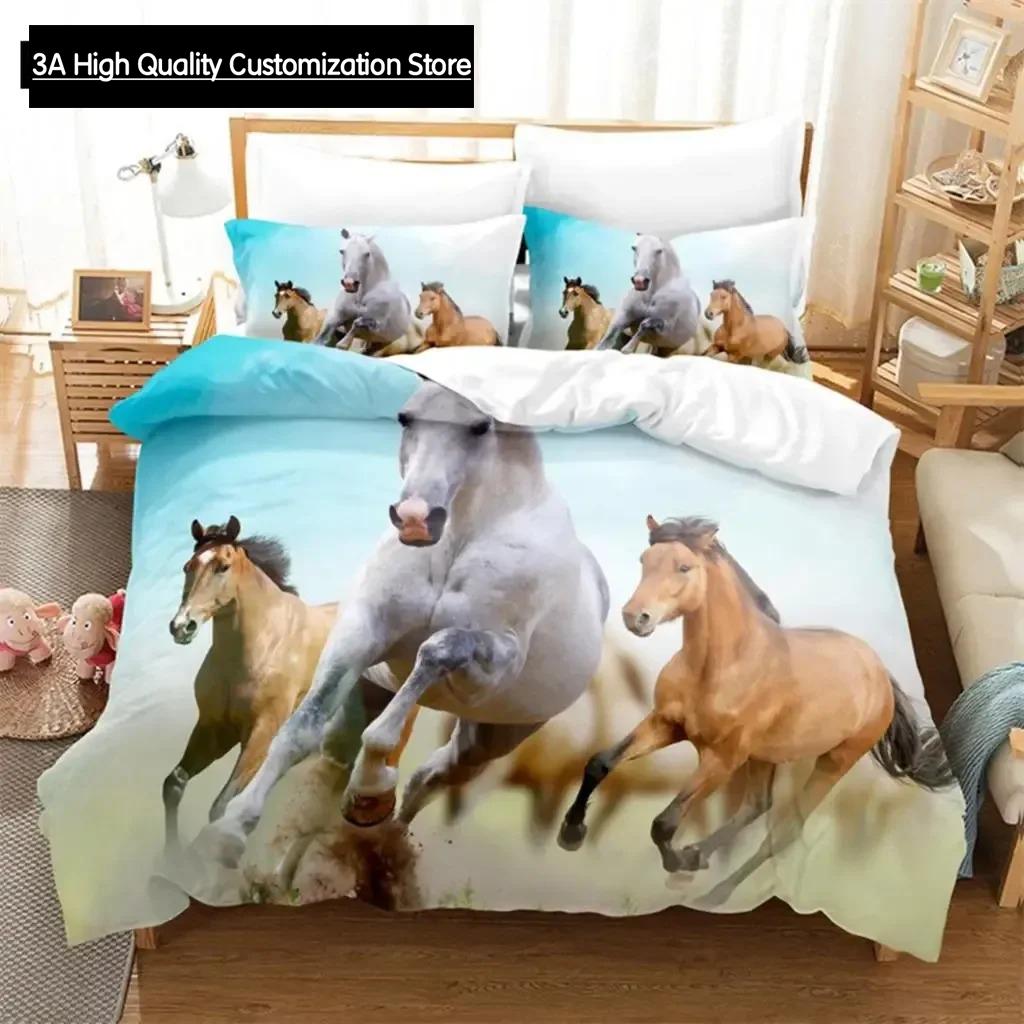 Zestaw pościeli ze zwierzętami Zestaw poszwy na kołdrę Pościel 3D Druk cyfrowy Pościel Rozmiar Queen Modny design