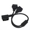 CarAngels 16PIN Extension 2 Splitter Cable 50cm Harness 2 Port L-Shape for OBD2