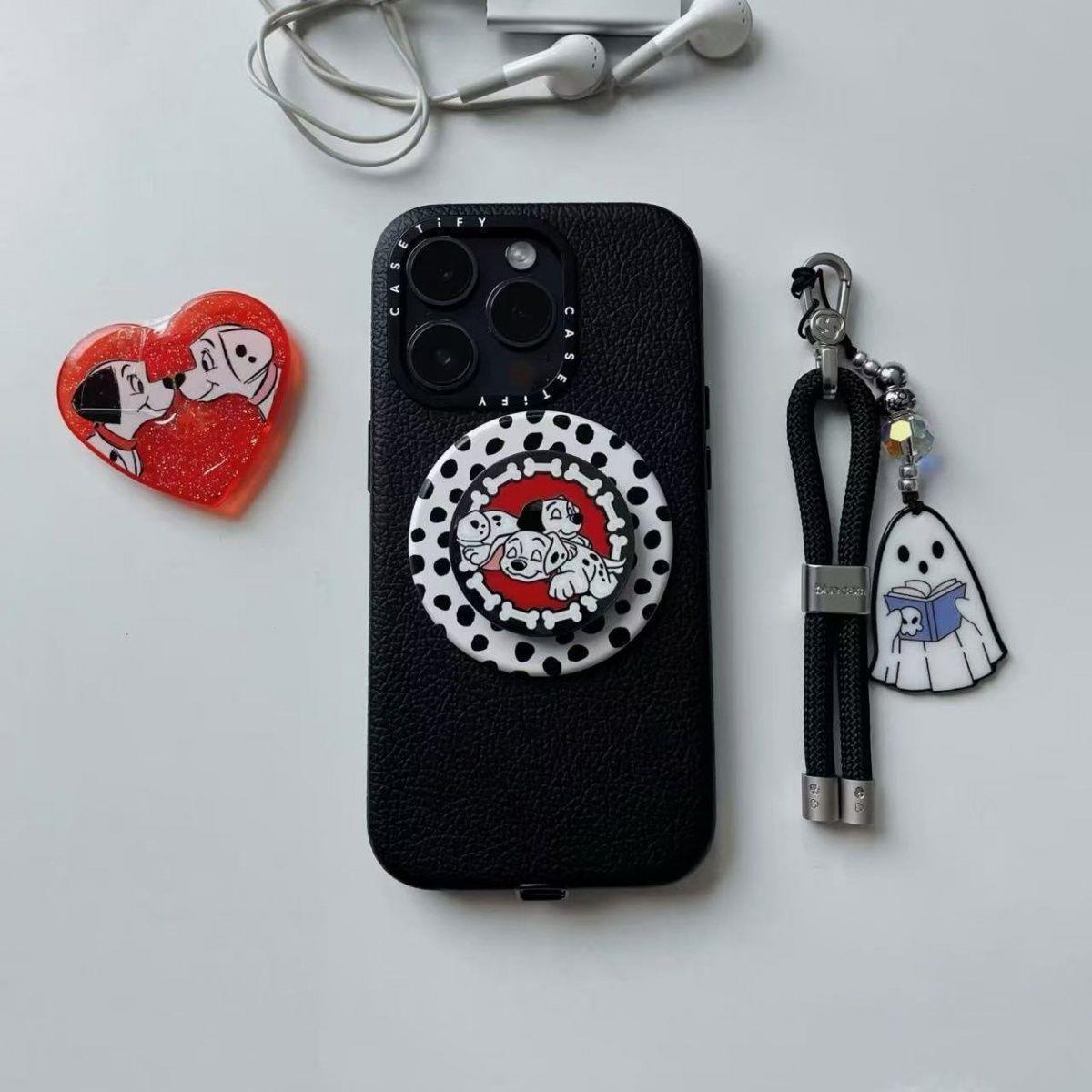 

101 Dalmatians Red Magnetic Snap Pop-up Airbag Phone Holder Compatible with All Magnetic Phone Cases