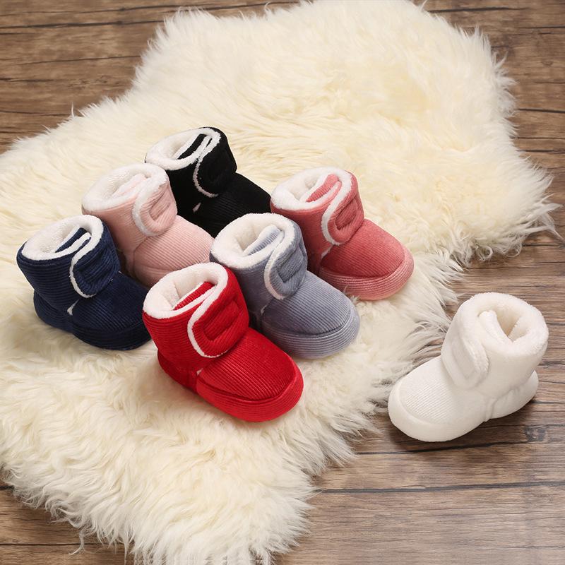 Velvet Snow Boots: Warm Cotton Shoes for 0-1 Year Old Babies, Boys & Girls, with Soft Soles