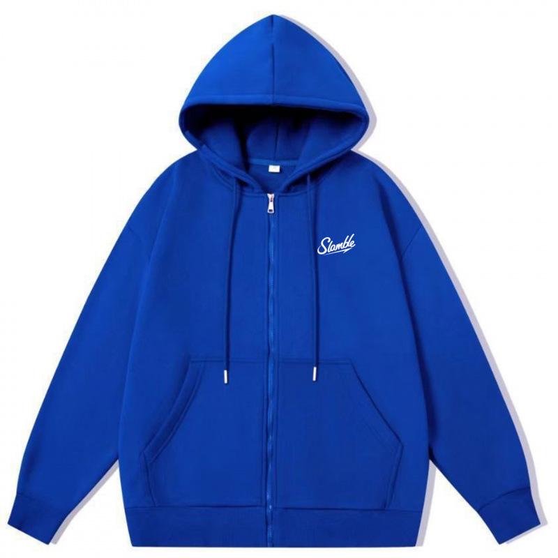 Unisex Slamble Print Loose Casual Zipper Hoodie