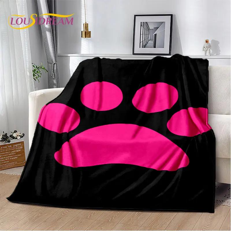 Pets Footprint Sole Series 3D Soft Plush Blanket, cobertor de flanela para sala de estar, quarto, cama, sofá, piquenique, capa para crianças