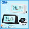 Sensor de Temperatura e Umidade WiFi Tuya com Tela Retroiluminada Hygrometer Termômetro Smart Life Suporta Alexa Google Home