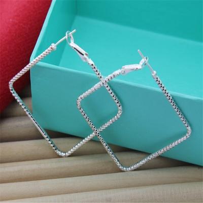 925 Sterling Silver Earrings Wave Pattern Square Fashion Simple Earrings For Women Wedding Jewelry Gifts