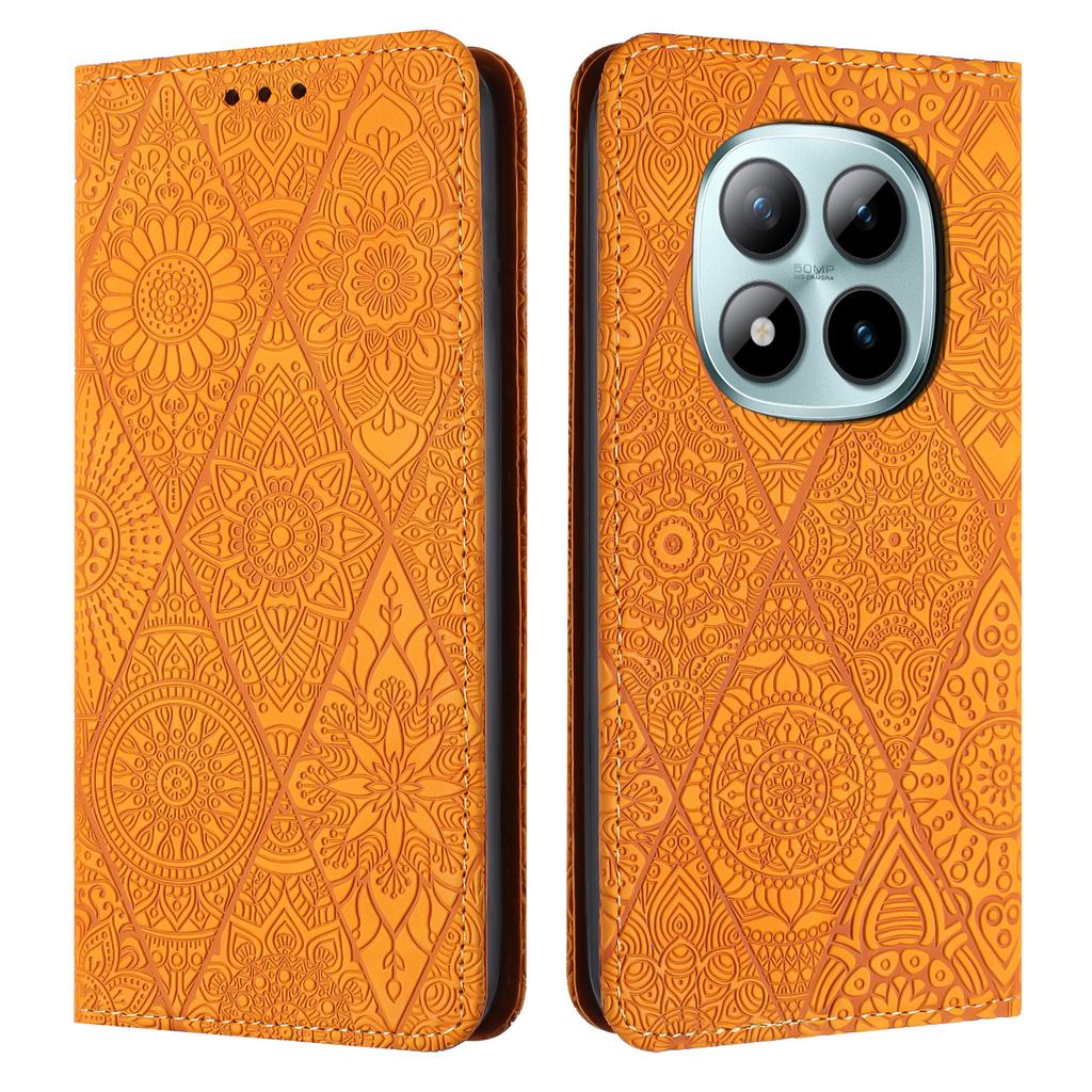 For Xiaomi Redmi Note 15 Pro 4G (Global) Case Imprinted Flower Wallet Stand Leather Phone Cover