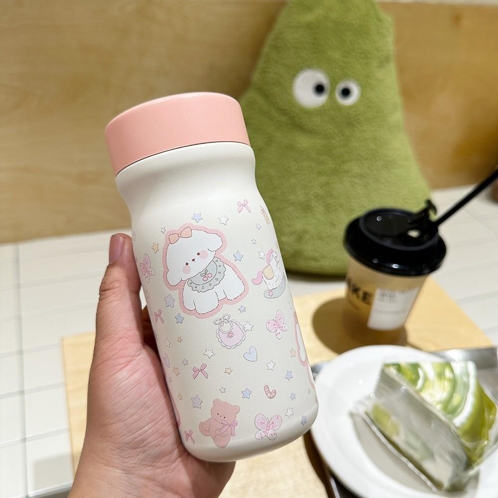 Dog Vacuum Mug Bowknot Thermal Car Cup Portable Water Bottle