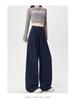 2025 Women's American Style High Waist Velvet Wide-Leg Sweatpants for Autumn/Winter