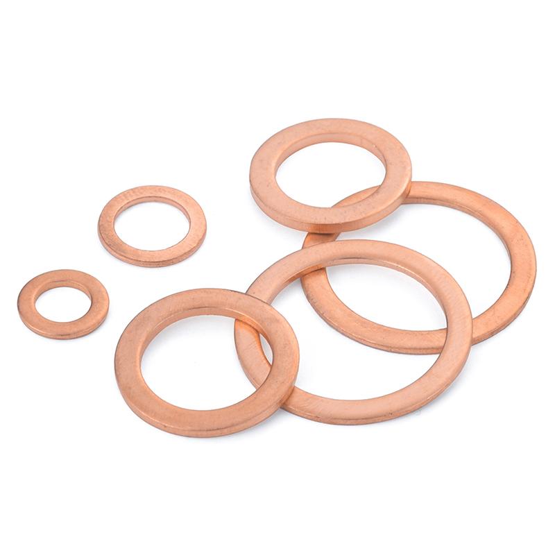 

5 PCS 2mm Thickness M24 25 26 27 28 29 30 32 33 34 35 -84mm Copper Washer Solid Gasket Sump Plug Oil Seal For Boat 28x32x2mm