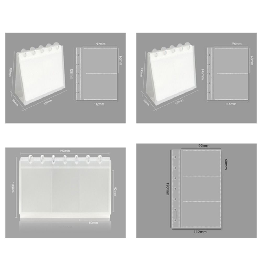 Simple Mushroom Hole Photocards Holder Loose Leaf Transparent Idol Card Collection Binder Vertical Bill Storage Booklet