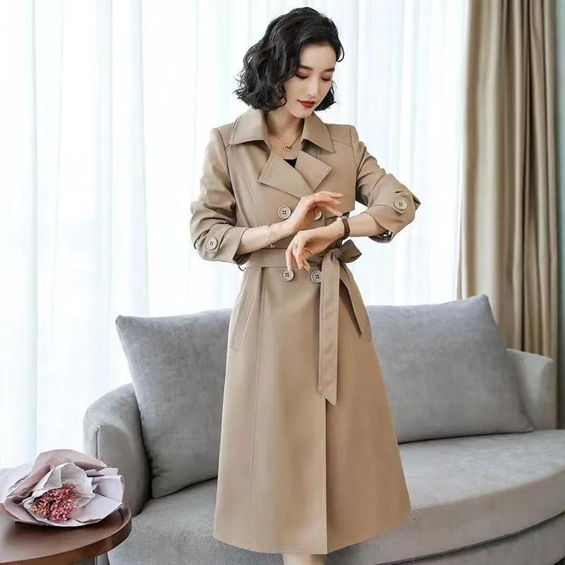 Spring and Autumn Overcoat For Women Slim Fit and Thin Trench Coat Women's Mid-Length Khaki Large Size Fashion Coat