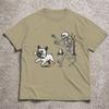 Unisex Casual Summer TShirt Funny Dog Graphic T Shirts Crew Neck Short Sleeve Tee Halloween Skeleton Design Tees Trendy Unisex Shirts