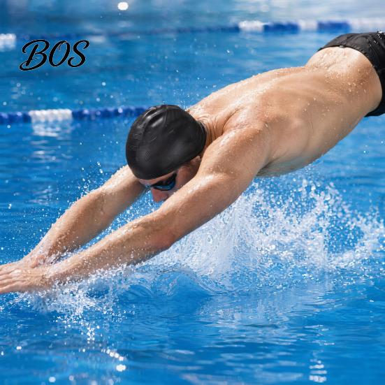 Long Hair Swim Cap Adults Silicone Swimming Cap, Waterproof Non-slip Elastic Pool Hat, Men Comfortable Women Ear Protection Bathing for Short