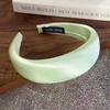 Spring/summer New Bright-coloured Satin Headbands 4cm Wide-Brimmed Sponge Hair Band Woman Temperament Hair Hoop Hair Accessories