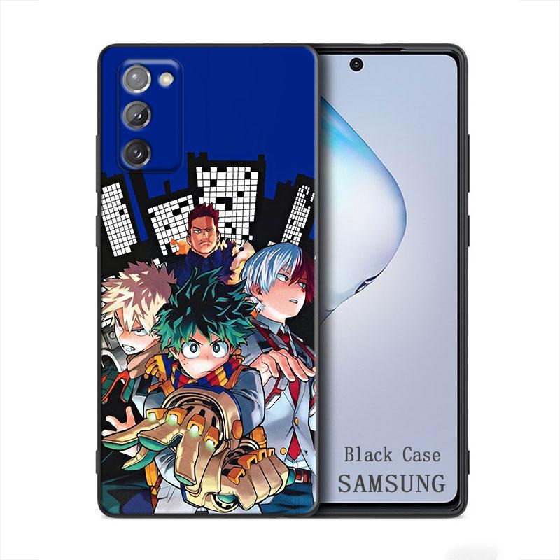 My Hero Academia Anime Samsung Galaxy A91 A73 A72 A71 A53 A52 A7 M62 M22 M30s M31s M33 M52 F23 F41 F42 5G 4G Custodia Nera per Telefono