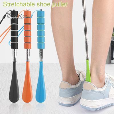 Stainless Steel Shoe Horn Telescopic Anti-slip Handle Seniors Men Women Kids Elder Boots Casual Sports Dress Shoe Lifter Helper Shoe Accessories