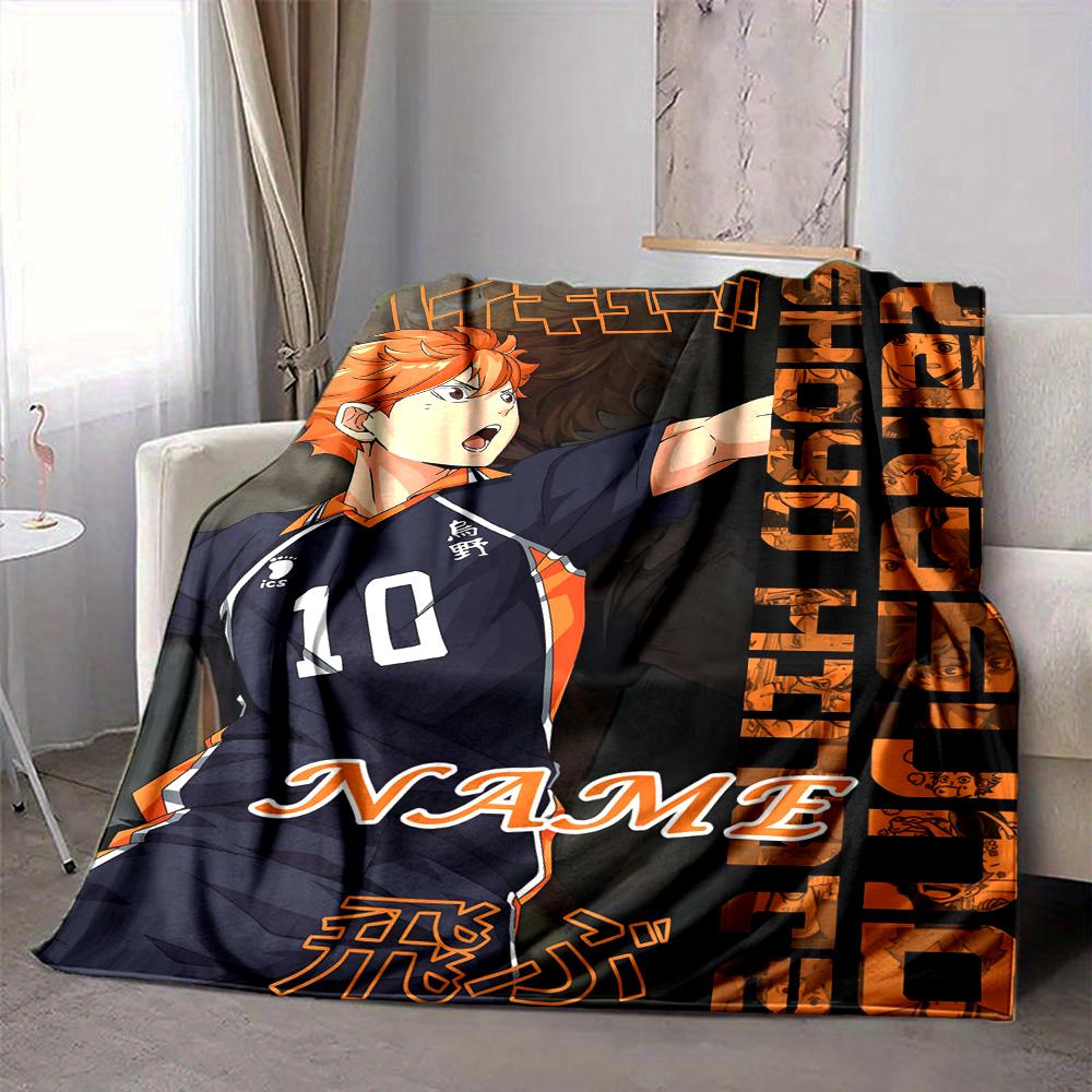 Custom 1pc Haikyuu!! Anime Poster Blanket, Soft And Comfortable Blanket, Casual Warm, Camping Travel Blanket, Birthday Gift Q91291