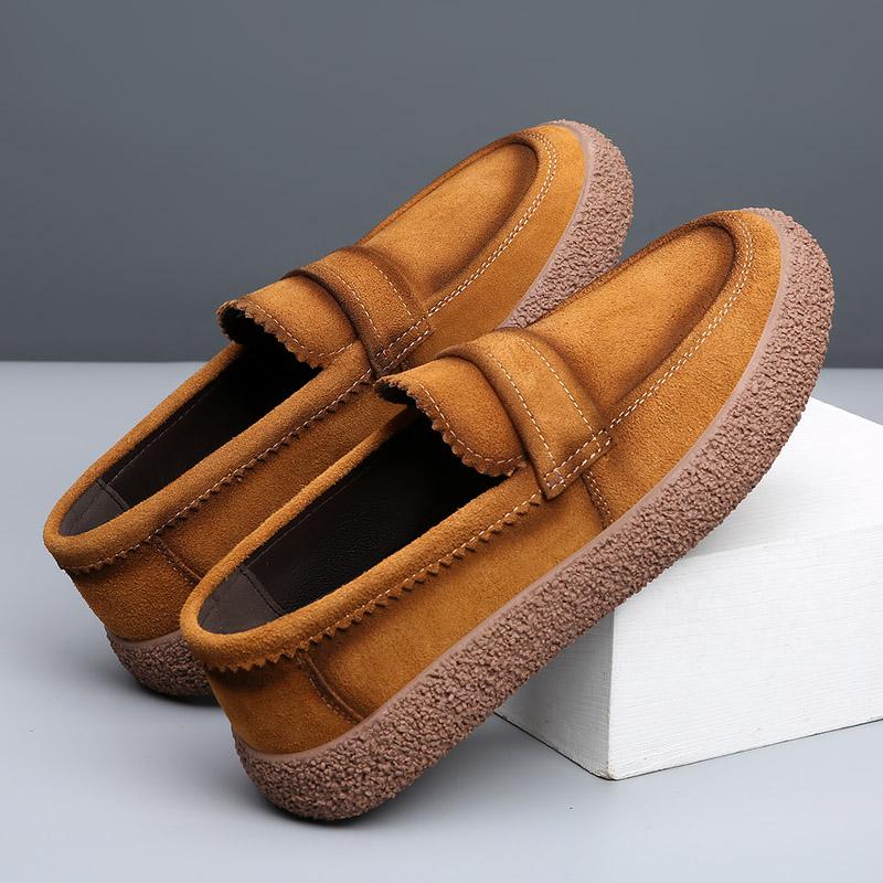 Mote Herre Loafers Luksus Semsket Skinn Fritidssko Lettvekt Kjøresko Mokasiner Håndlaget Pustende Slip-on Businessko