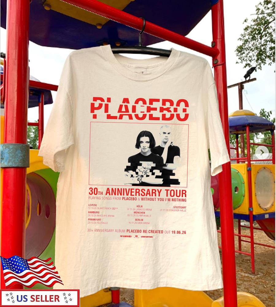 T-shirt Placebo Band Tour del 30° Anniversario Taglia S-5XL
